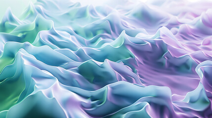 Poster - abstract background blue light green purple gradient 3d waves wallpaper, business background 