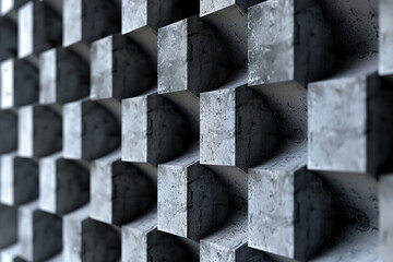 Poster - Sophisticated abstract 3d pattern. Brutalist style. Background image. Created with Generative AI technology.