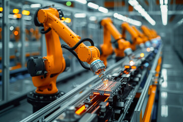 Robotic industry, automated production process, modern engineering solutions.