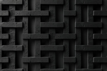 Poster - Sophisticated black abstract 3d pattern. Brutalist style. Background image. Created with Generative AI technology.