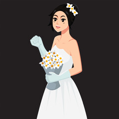 Bride Wedding Character Design Illustration