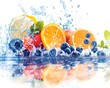 © Nurfadeelah - Refreshing Watercolor Fruits Adrift in Tranquil Natural Setting