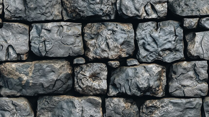 A wall made of gray stones with a few cracks