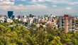 Skyline of Downtown Mexico City from Chapultepec Castle in Mexico