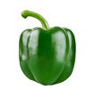 Fresh green pepper vegetable isolated. PNG.