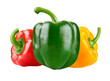 Fresh pepper vegetables, red, green and yellow, organic natural food isolated. PNG.