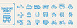 Transport aircraft and vehicle icon set