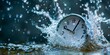 Clock Submerged in Water. Generative AI