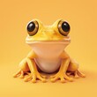Frog 3d, cartoon, flat design