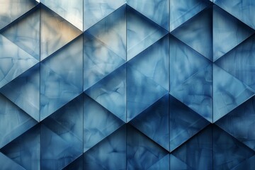 Poster - An intricate geometric pattern creating a visually stunning abstract background in shades of blue