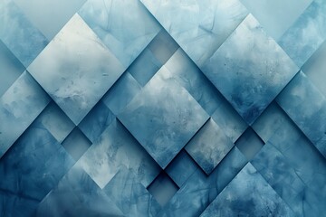 Poster - A visually captivating wallpaper with textured geometric shapes in shades of blue creating depth and interest