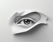 A minimalist design featuring a single eye altered by various optical illusions, creating a striking visual contrast that challenges viewers perceptions