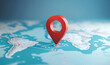 Global gps positioning system concept: pinpoint accuracy on world map | vector illustration 