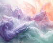 Soft, pastel strokes of mint green, peach, and lavender blending together in a dreamy and ethereal composition ,close-up,ultra HD,digital photography