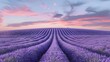 Amazing blooming landscape with purple lavender fields in summer in France