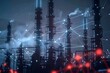A factory releasing large amounts of smoke into the air, depicting heavy industrial activity and pollution. Generative AI