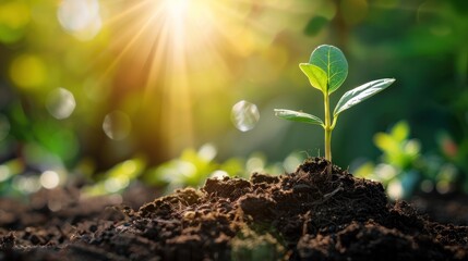 Wall Mural - Plants growing in soil,growth concept