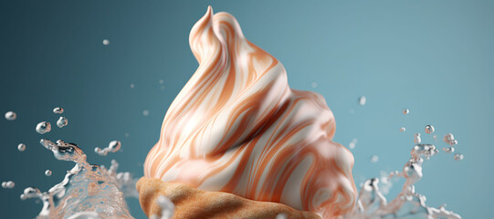 Wall Mural - splash wave of vanilla chocolate milk ice cream 65