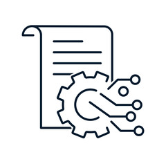 Poster - The concept is a multifunctional technology for processing, structuring and integrating data. Vector icon isolated on white background.