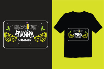 Wall Mural -  ENJOY THE SUNNY SUMMER T SHIRT DESIGN.