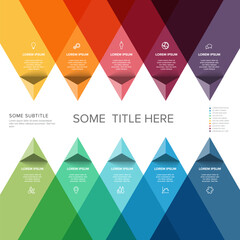 Poster - Vector multipurpose Infographic template with ten triangle arrows elements in two rows