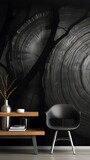 Fototapeta Desenie - monochrome artistic tree rings for wall art or wall paper backgrounds