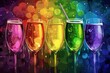A Toast to Diversity: LGBTQ+ Pride Celebrations with Sparkling Wine, Effervescent Bubbles, and Festive Bar Scenes for Corporate and Wedding Receptions