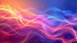 Colorful background with waves and stars
