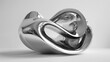 Abstract dynamic stainless steel sculpture with artistic curves