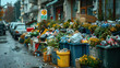 © tong2530 - A large amount of trash has piled up in the city center, underscoring environmental pollution and ecological worries.