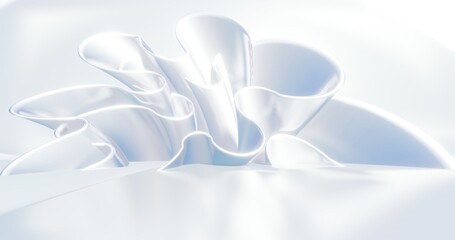 Wall Mural - Abstract silver background curved pattern in design 3d render