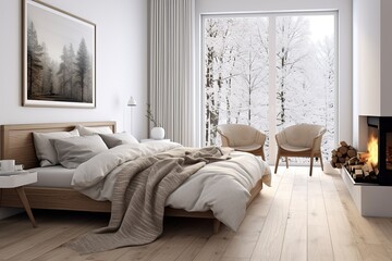 Wall Mural - scandinavian charm: natural light infused minimalist bedroom ideas