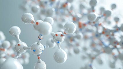 Aufkleber - A 3D molecule with a white background. Generative AI.