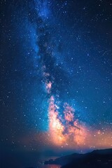 Aufkleber - Fantasy night sky with milky way. Generative AI.
