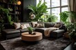© Michael - Urban Oasis: Modern Living Room with Stylish Furniture and Lush Green Plants