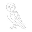 Owl linear minimalist decoration. Owl abstract line art. One line design silhouette of owl.hand drawn minimalism style.vector illustration.