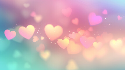 Wall Mural - Heart bokeh background. Valentine's day background.