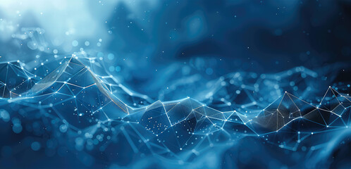 Leinwandbilder - Website background, wish visualization, geometric, technical, blue. Generative AI.