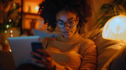 Poster - Woman Engaging with Smartphone