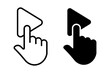 Play video icon vector set. Finger click button symbol
