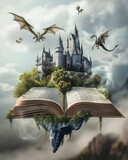 Fototapeta  - world book day design - A magic Fantasy book