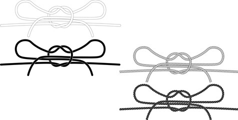 Wall Mural - Shoelace knot rope icon set