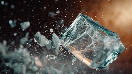 Wall Mural - stone breaking glass .