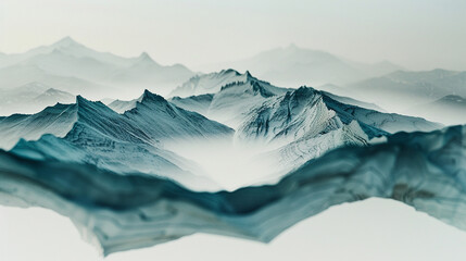 Wall Mural - Moutain natural landscape with clouds and daylight