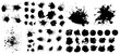 Vector black ink Abstract stains. Watercolor background for textures. Spray paint, monochrome