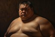 © Maria - Portrait of a stern sumo wrestler standing on a dark background