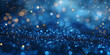 Close up illustration of blue glitter fireworks pyrotechnics with bokeh lights for a New Year's Eve party celebration holiday background banner or greeting card.