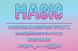 Magic Typography. Decorative Color Font Set for Magical and Mystical Designs