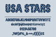 USA Stars Color Font Set