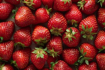 Wall Mural - Strawberries background, summer concept